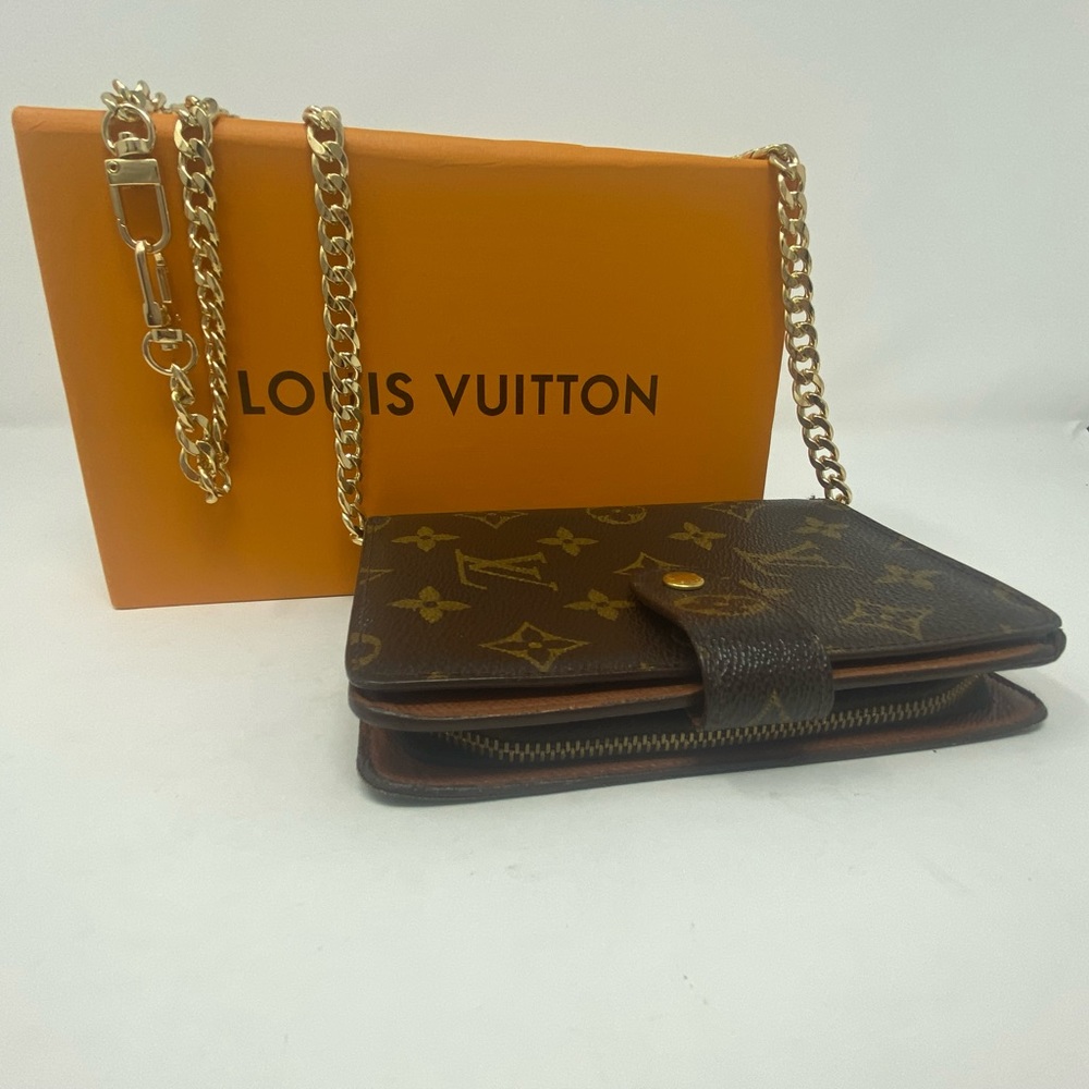 LOUIS VUITTON Logo Porte Papier Zip Bifold Wallet Monogram Brown Serial #SP0929 - Picture 2 of 12